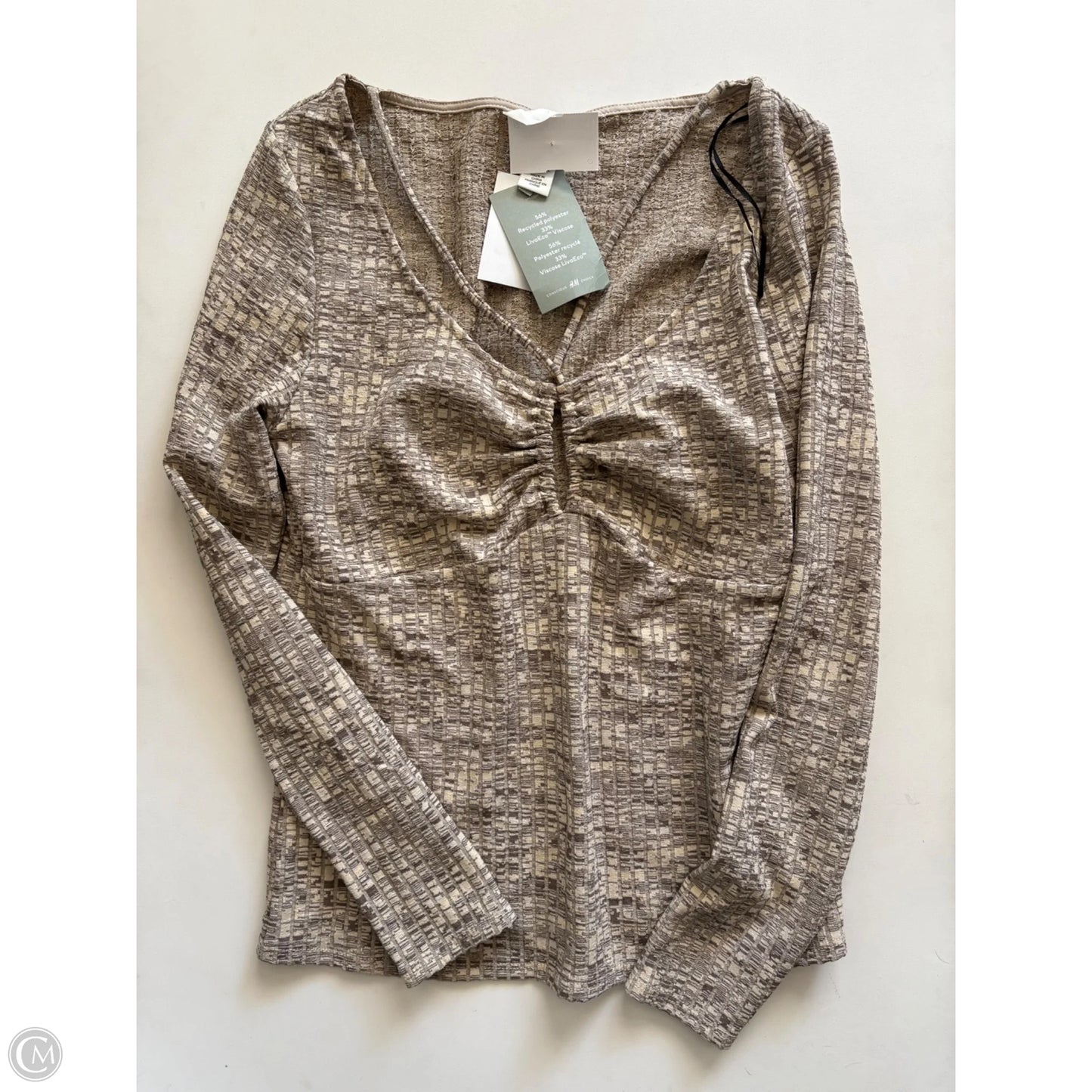 Top Long Sleeve By H&m In Cream, Size: L