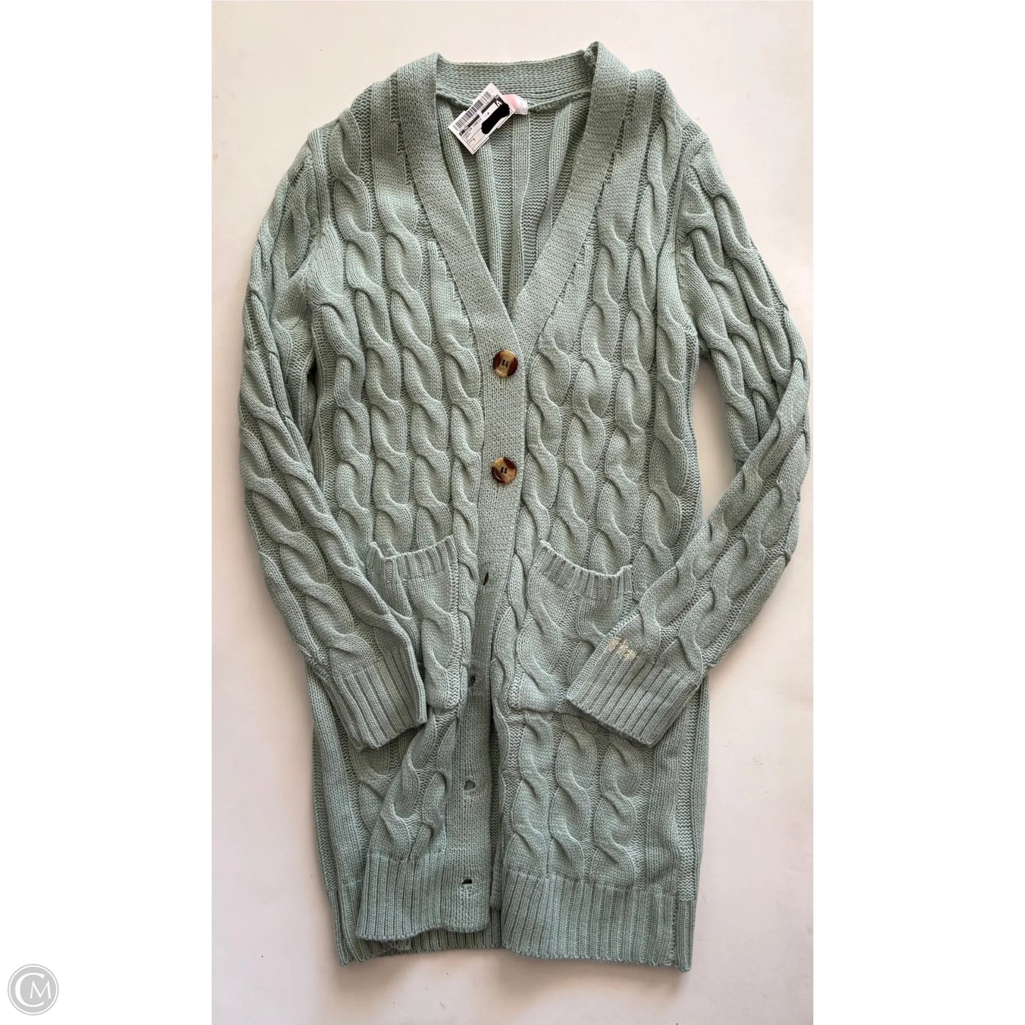 Sweater Cardigan By Cmc In Green, Size: S