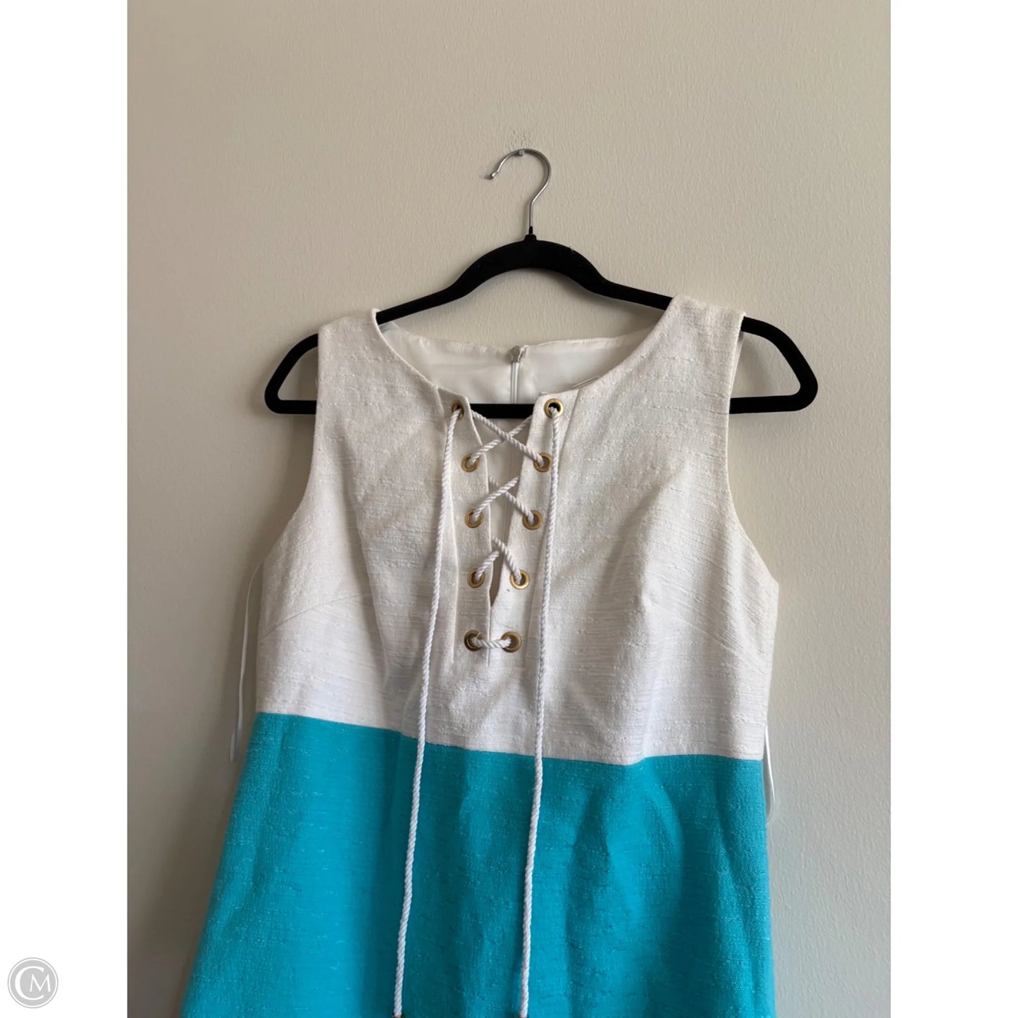 Dress Casual Midi By Trina Turk In Blue & White, Size: S