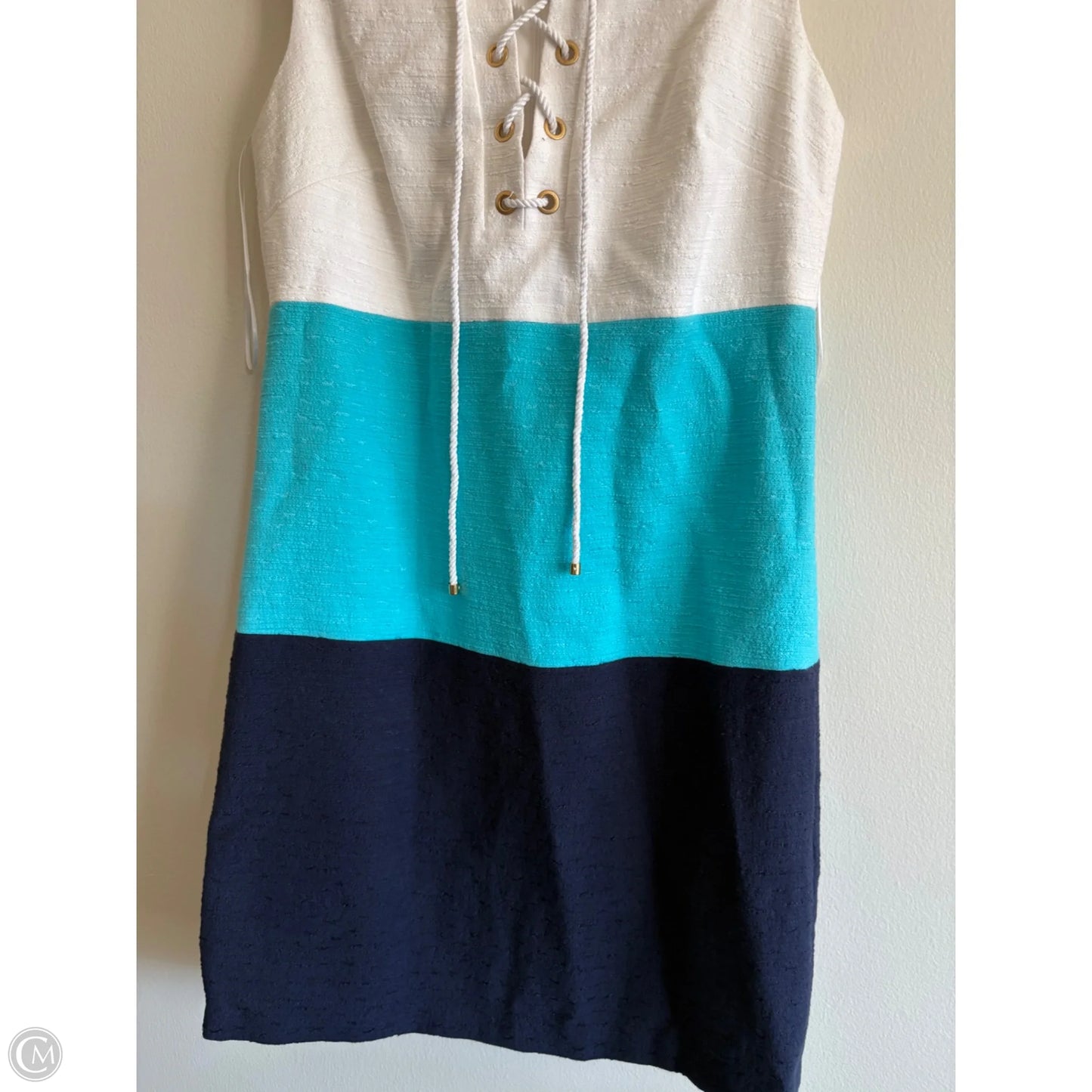 Dress Casual Midi By Trina Turk In Blue & White, Size: S