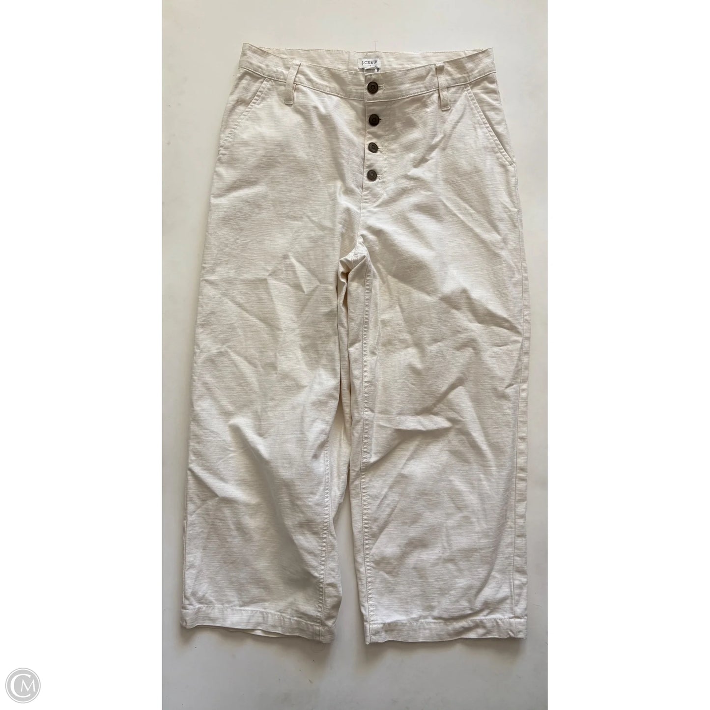 Jeans Wide Leg By J. Crew In Cream, Size: 8