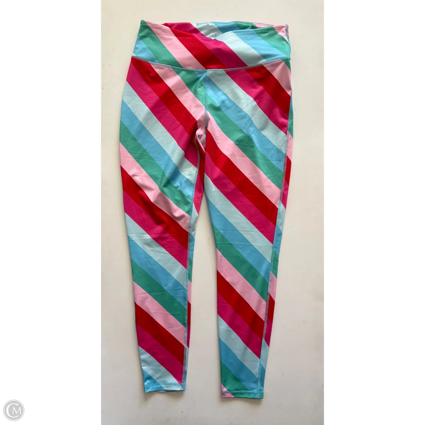 Athletic Leggings By Crown And Ivy In Striped Pattern, Size: L