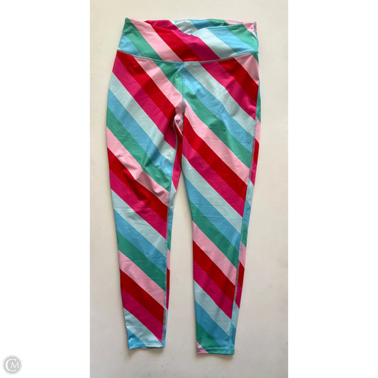 Athletic Leggings By Crown And Ivy In Striped Pattern, Size: L