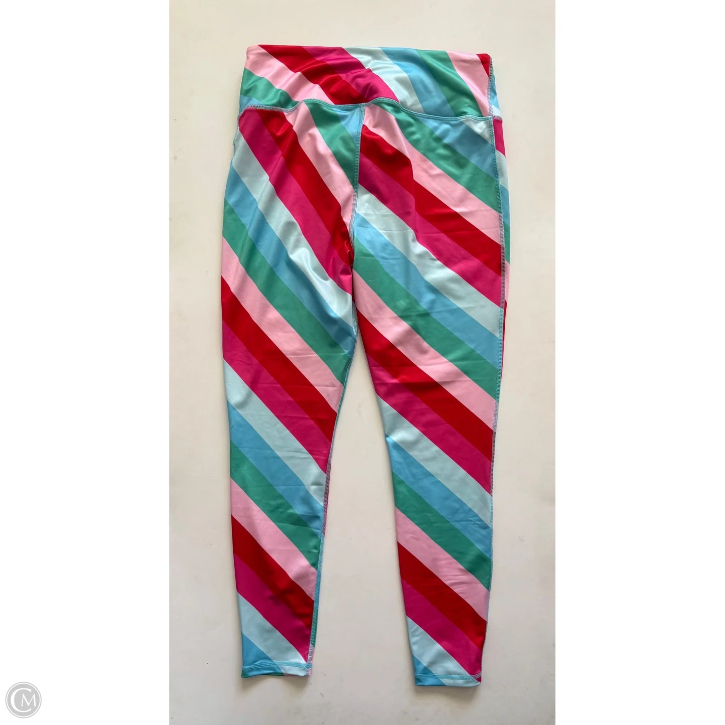 Athletic Leggings By Crown And Ivy In Striped Pattern, Size: L
