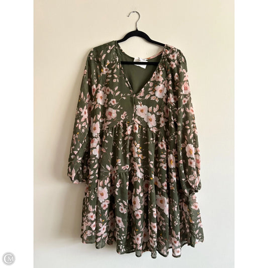 Dress Casual Midi By Time And Tru In Green, Size: L