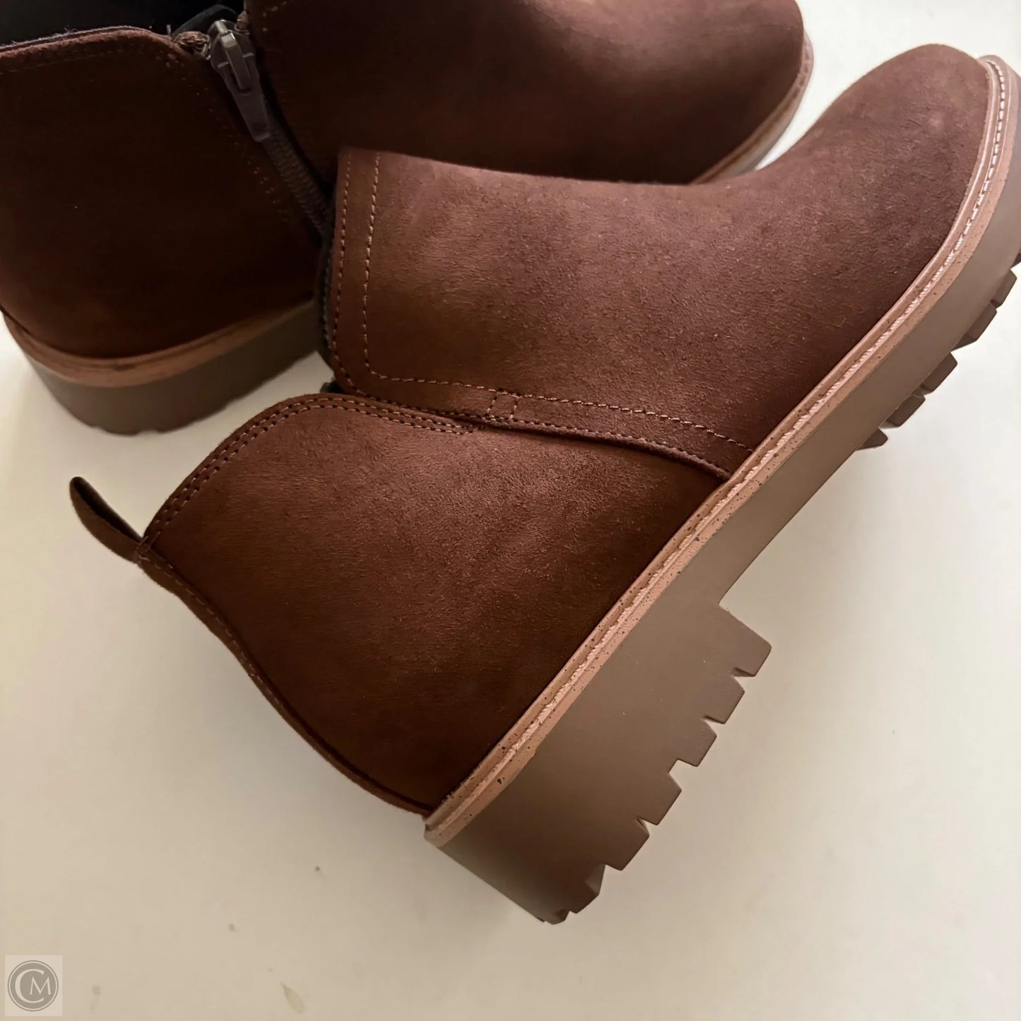 Boots Ankle Heels By Esprit In Brown, Size: 8.5