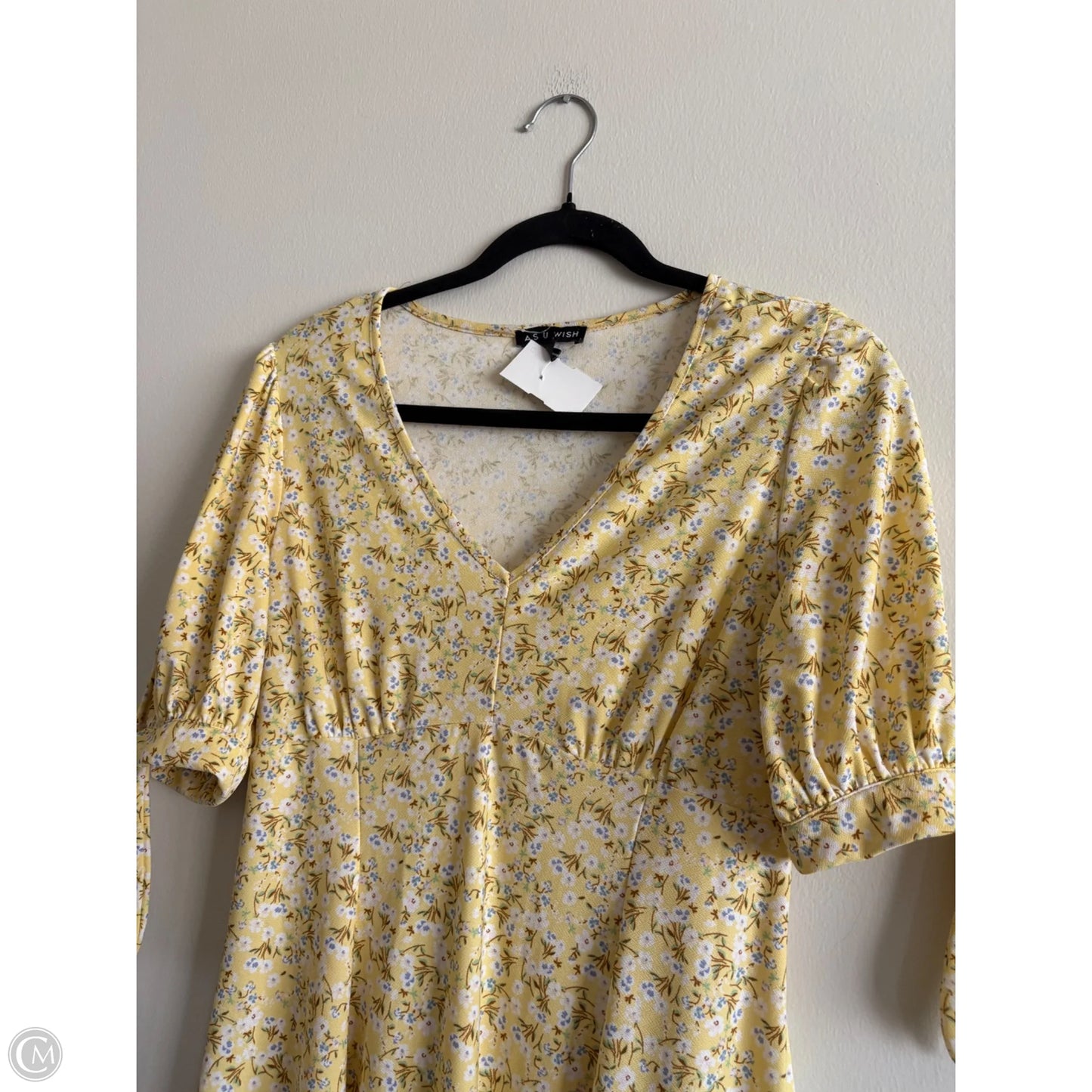 Dress Casual Midi By As U Wish In Yellow, Size: Xl