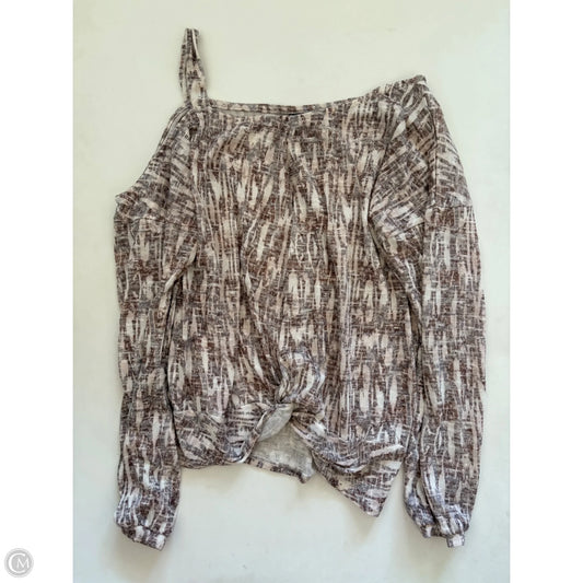 Top Long Sleeve By Daytrip In Brown, Size: L