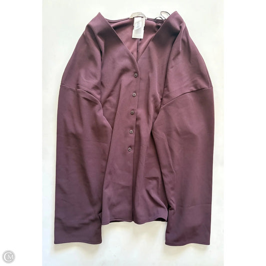 Top Long Sleeve By H&m In Maroon, Size: Xl