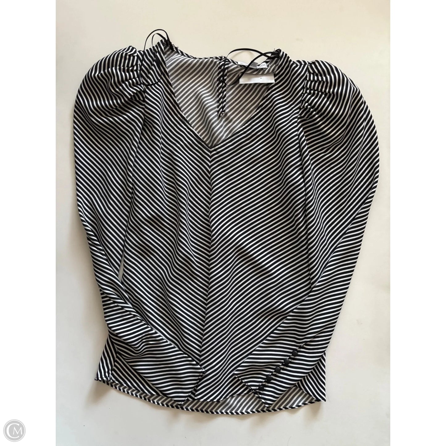 Blouse Long Sleeve By Maison Damelie In Striped Pattern, Size: S