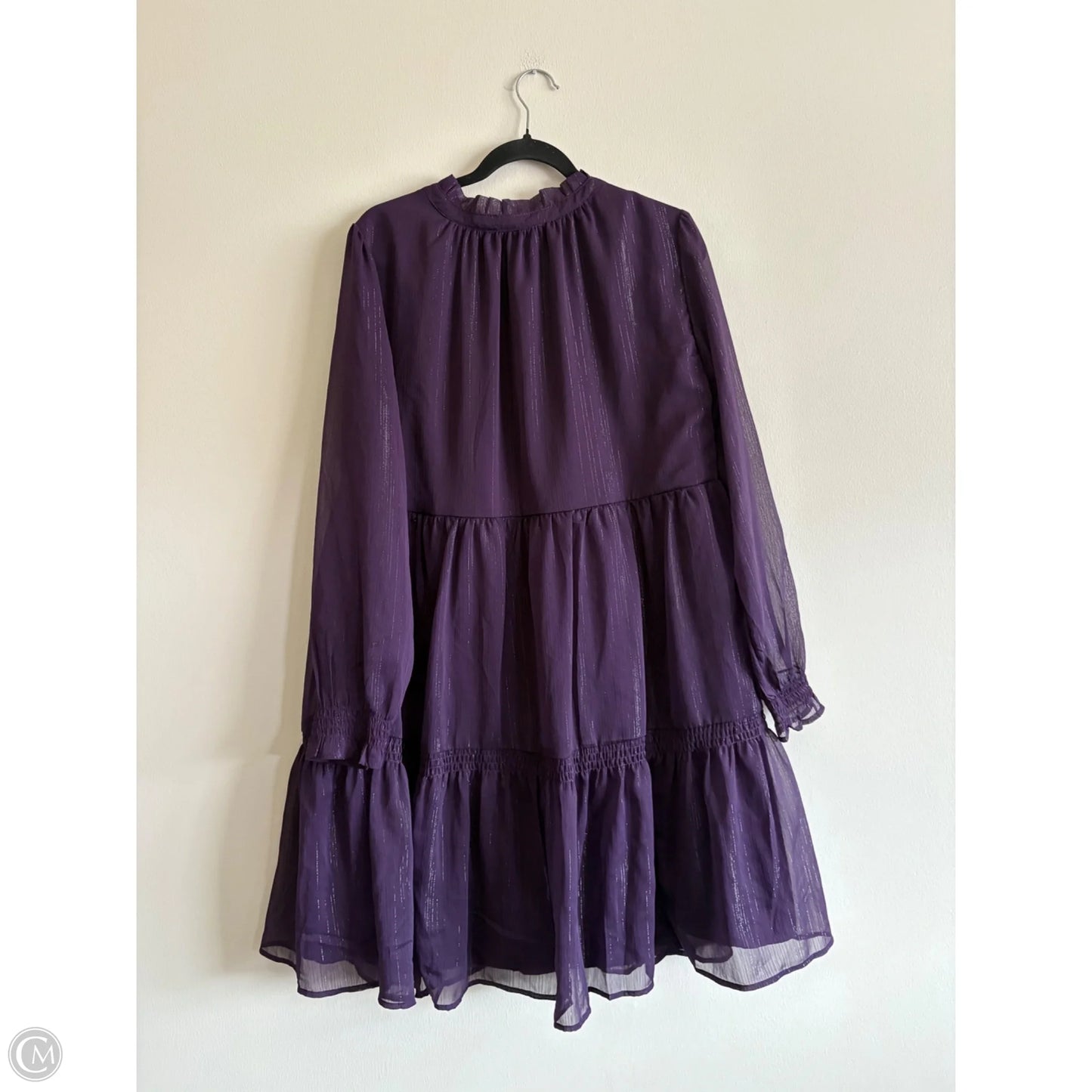 Dress Casual Midi By Terra & Sky In Purple, Size: Xl