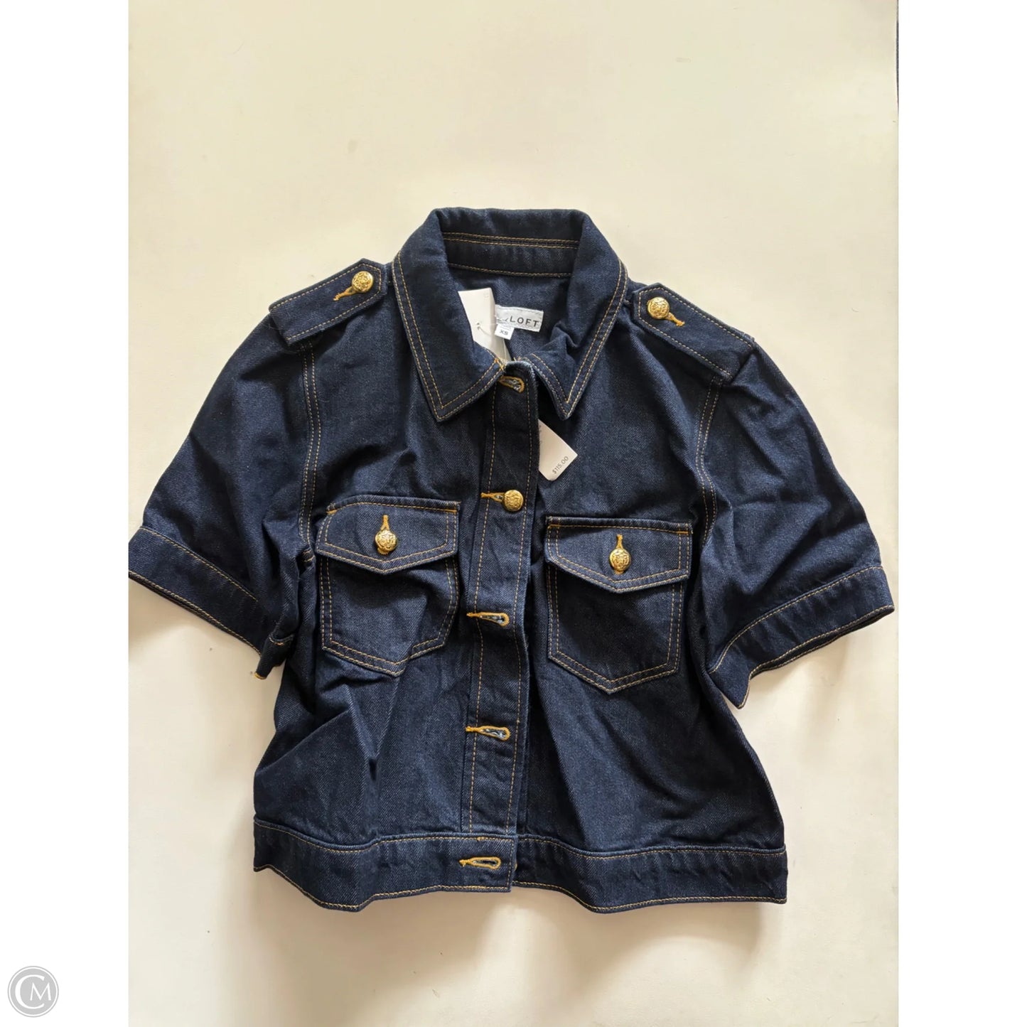 Jacket Denim By Loft In Blue, Size: Xs