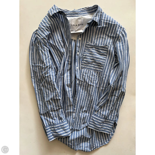 Top Long Sleeve By Lola River In Striped Pattern, Size: M