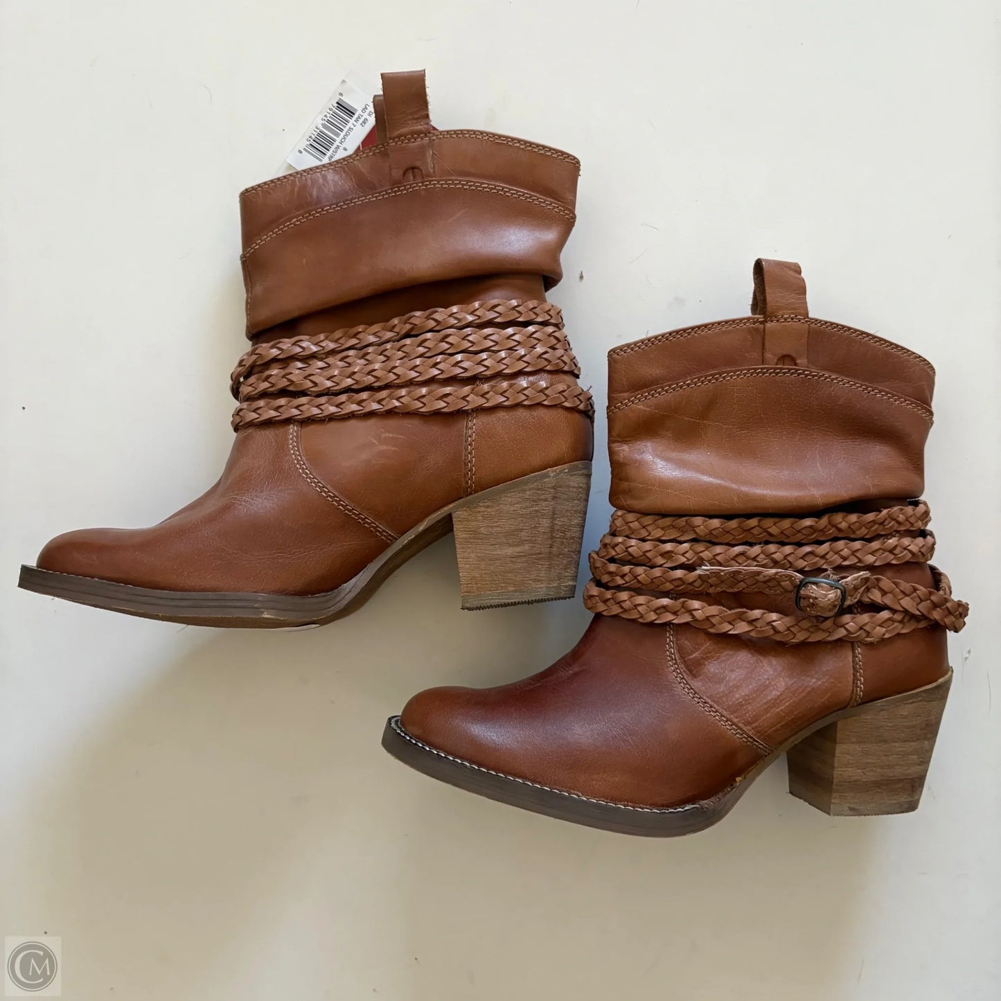 Boots Ankle Heels By Dingo In Brown, Size: 8