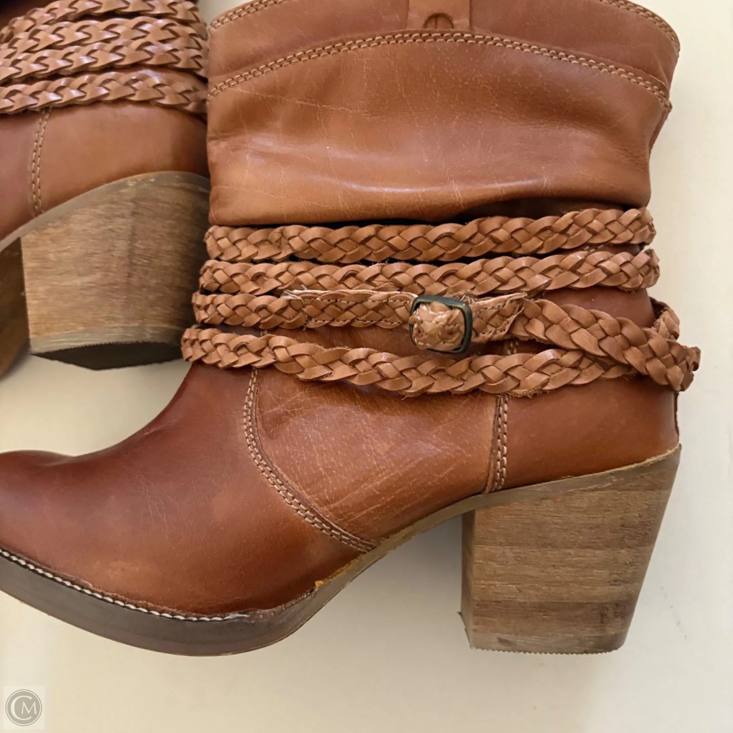 Boots Ankle Heels By Dingo In Brown, Size: 8