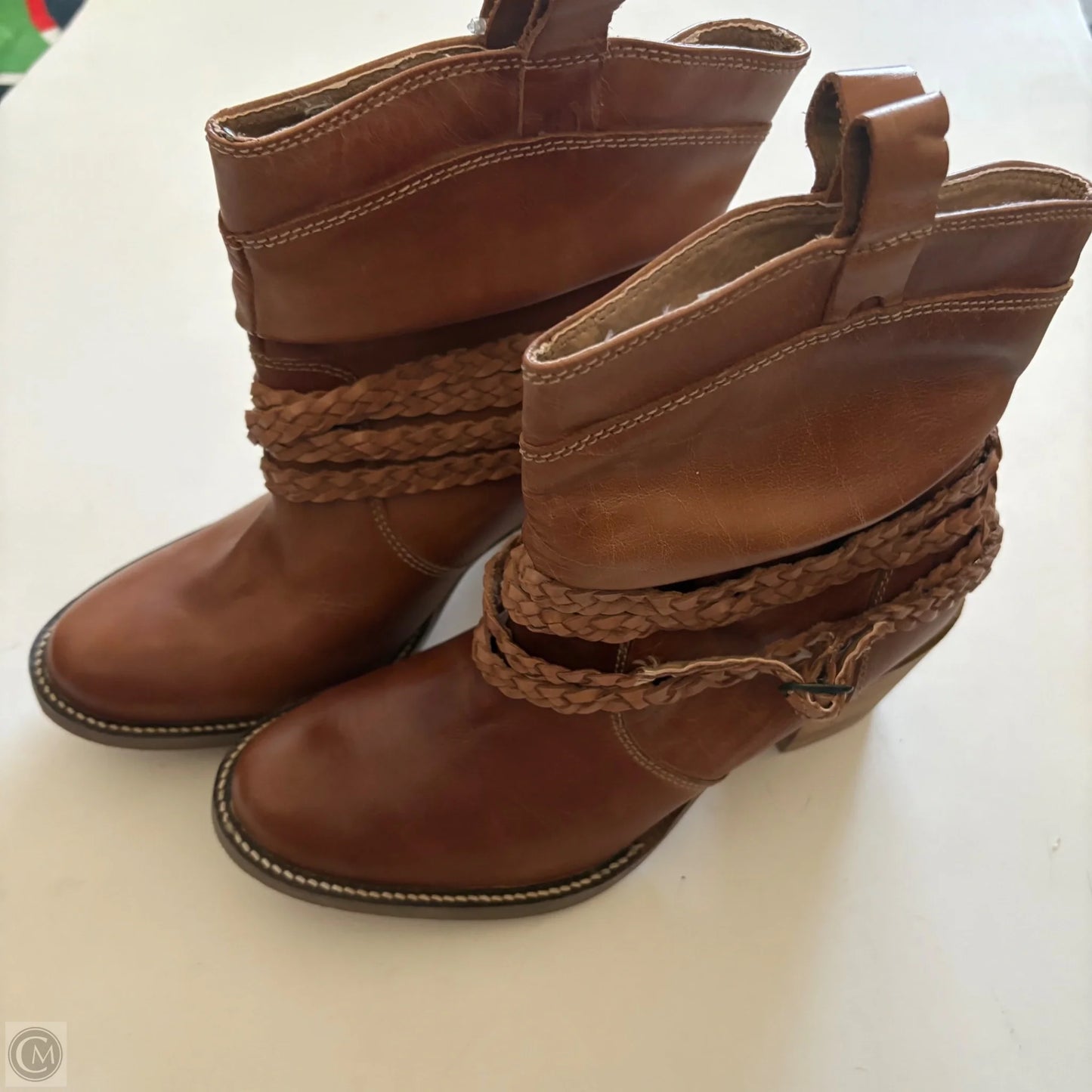 Boots Ankle Heels By Dingo In Brown, Size: 8