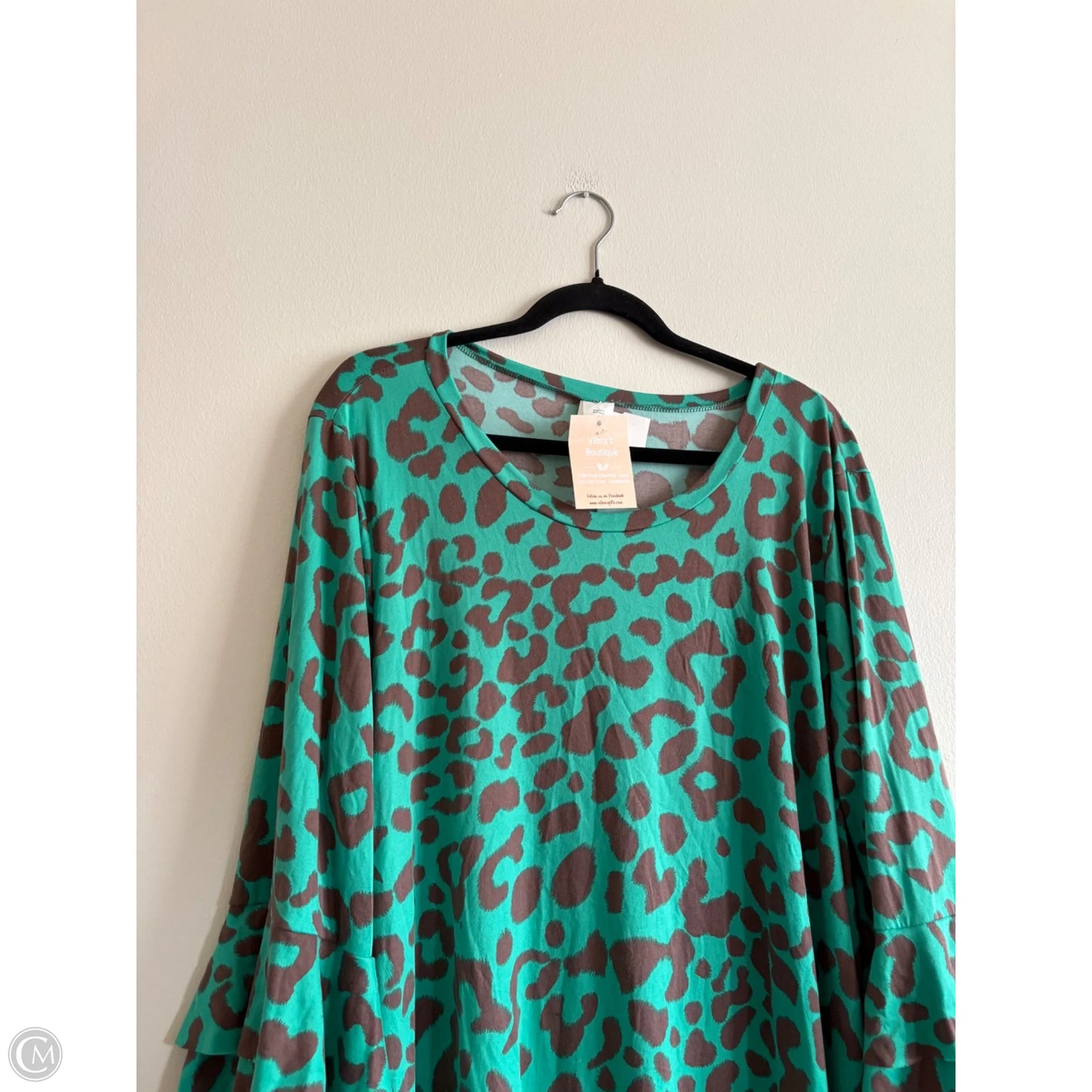 Top Long Sleeve By Cmc In Animal Print, Size: 3x