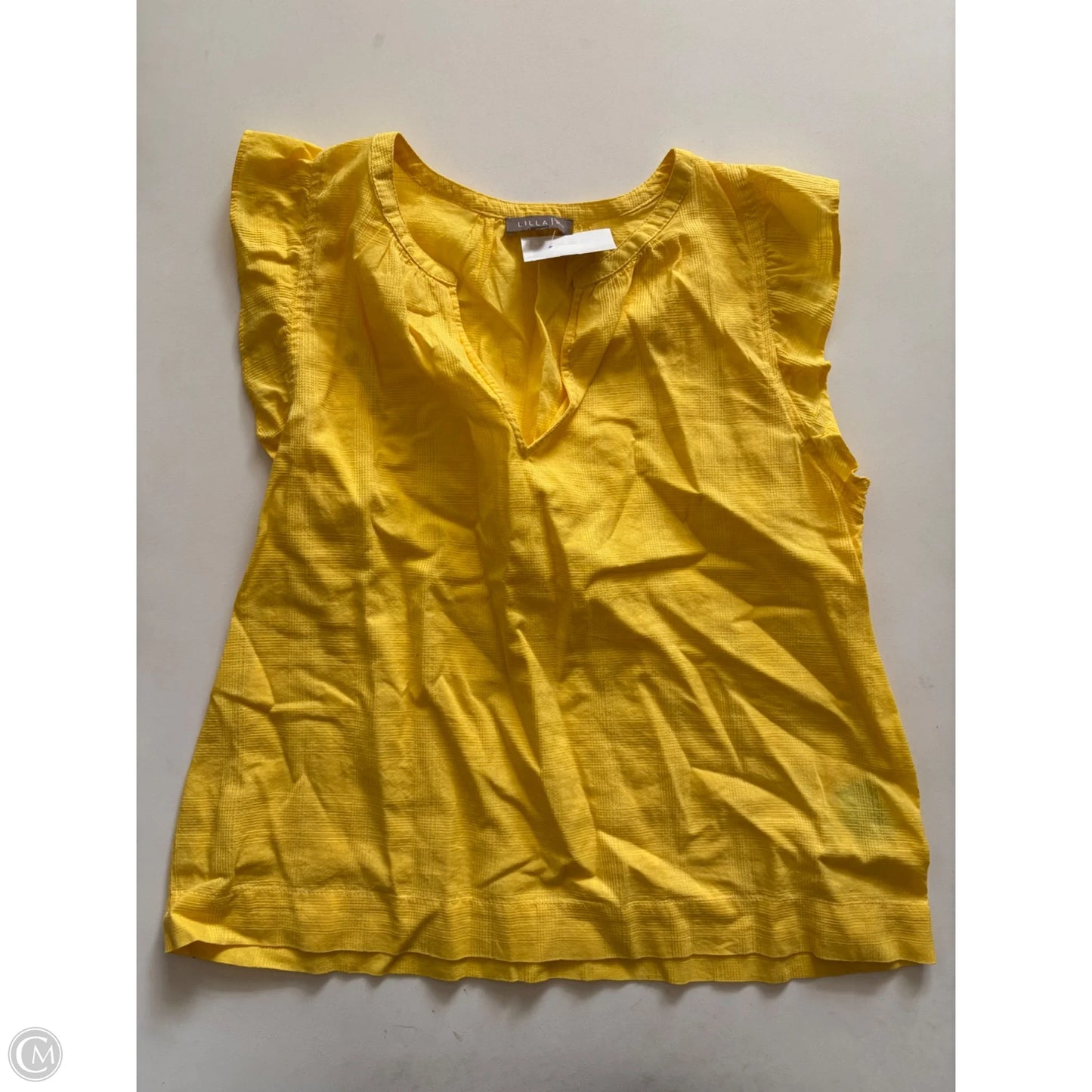 Top Short Sleeve By Lilla P In Yellow, Size: S