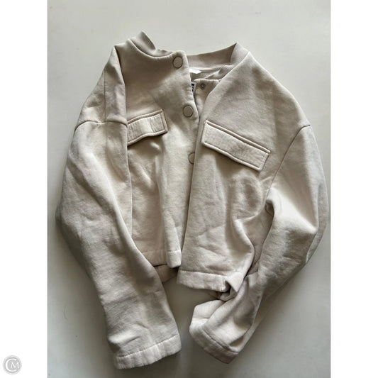 Jacket Fleece By H&m In Cream, Size: Xl
