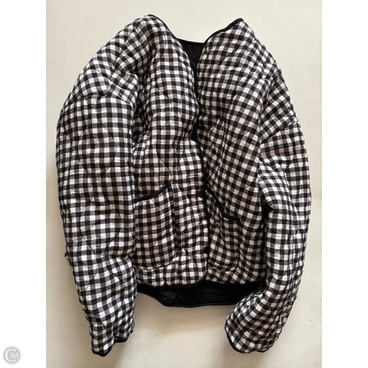 Jacket Puffer & Quilted By Rnwy In Checkered Pattern, Size: L