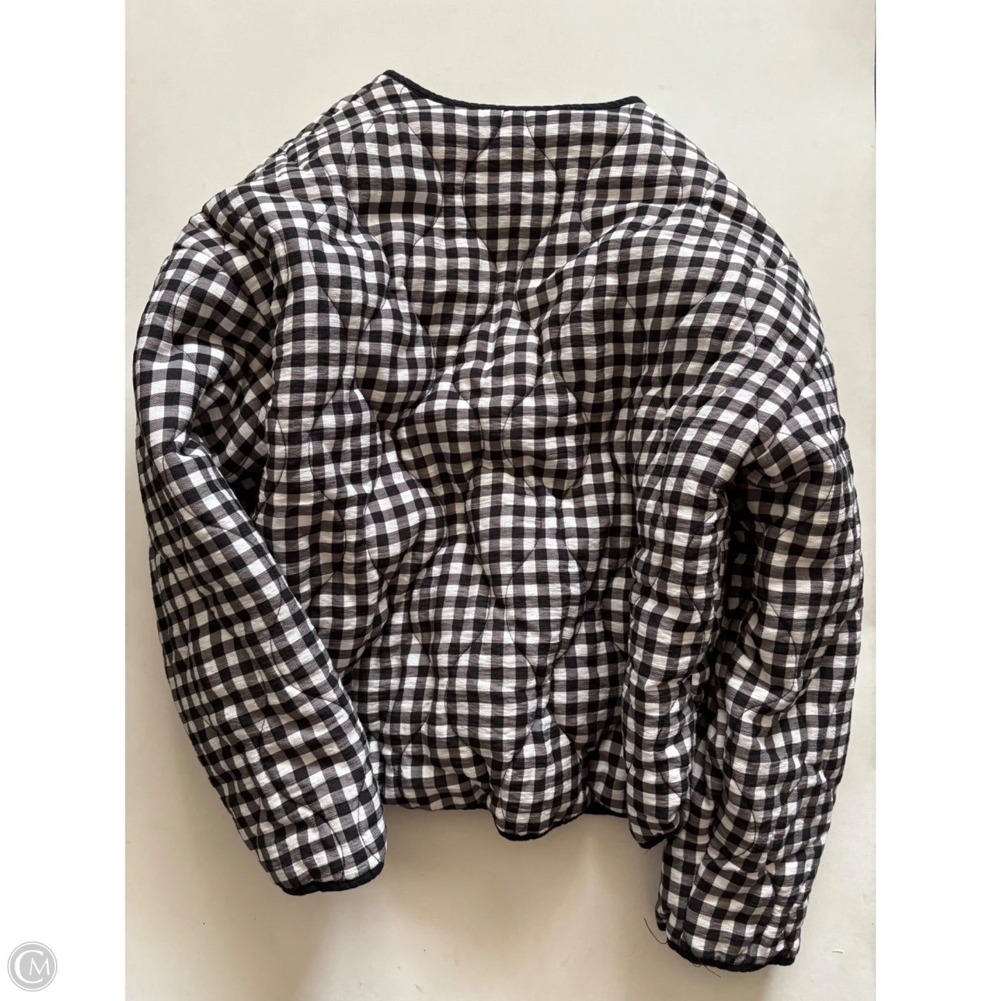 Jacket Puffer & Quilted By Rnwy In Checkered Pattern, Size: L
