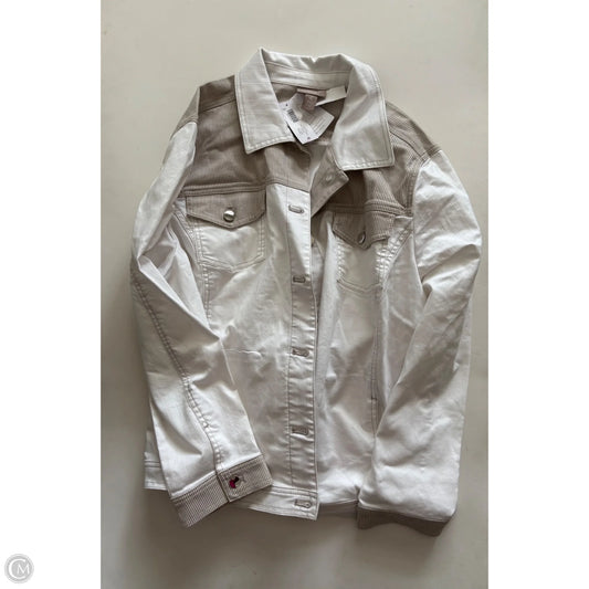 Jacket Moto By Chicos In White, Size: 2x