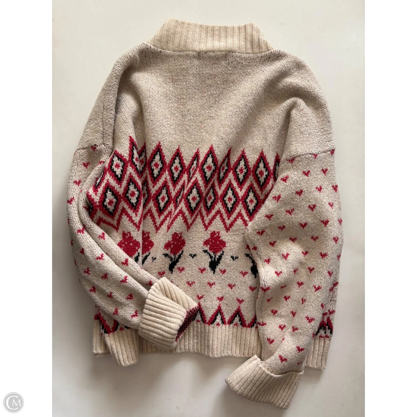 Sweater By Sonoma In Cream & Red, Size: 2x