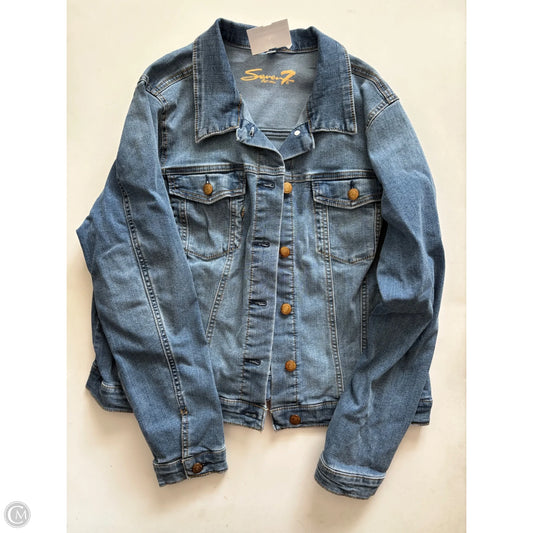 Jacket Denim By Seven 7 In Blue, Size: Xl