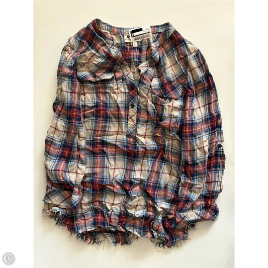 Top Long Sleeve By Hester Orchard In Plaid Pattern, Size: M