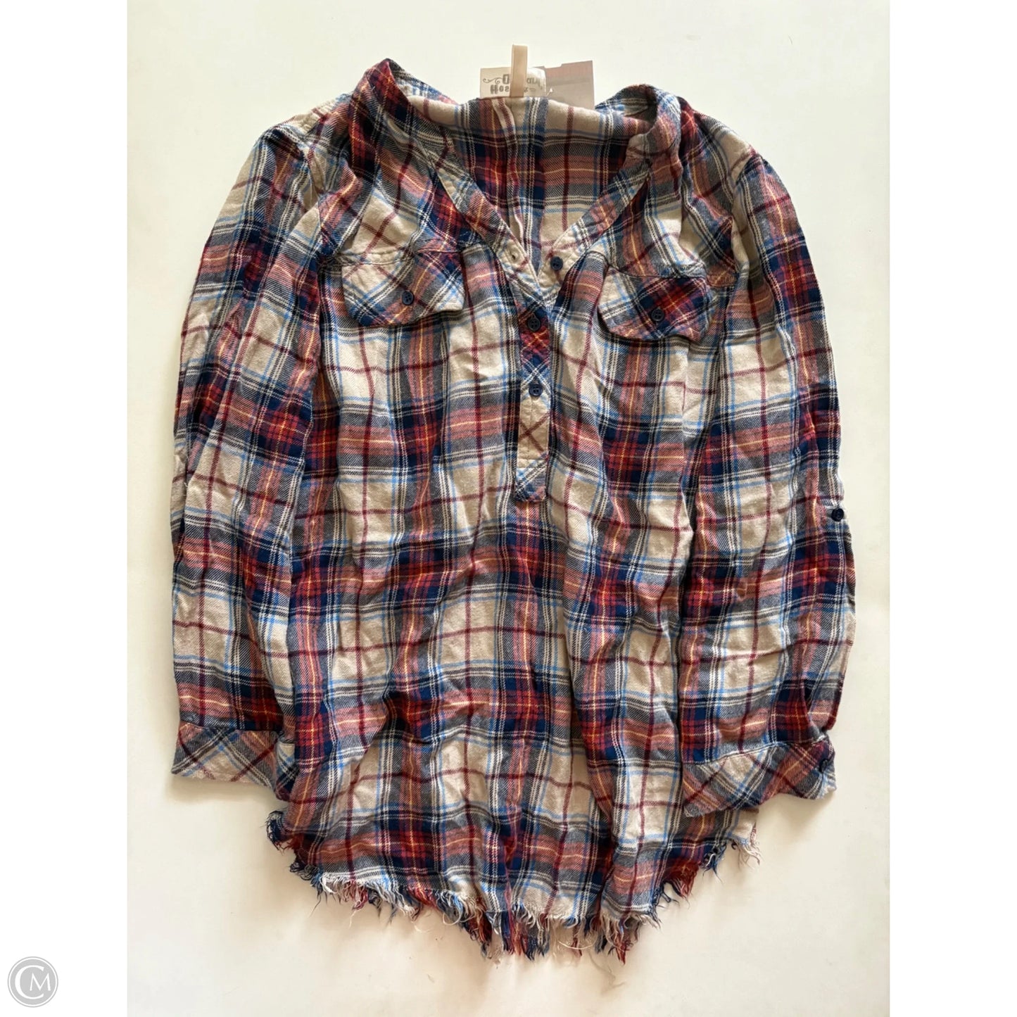 Top Long Sleeve By Hester Orchard In Plaid Pattern, Size: M