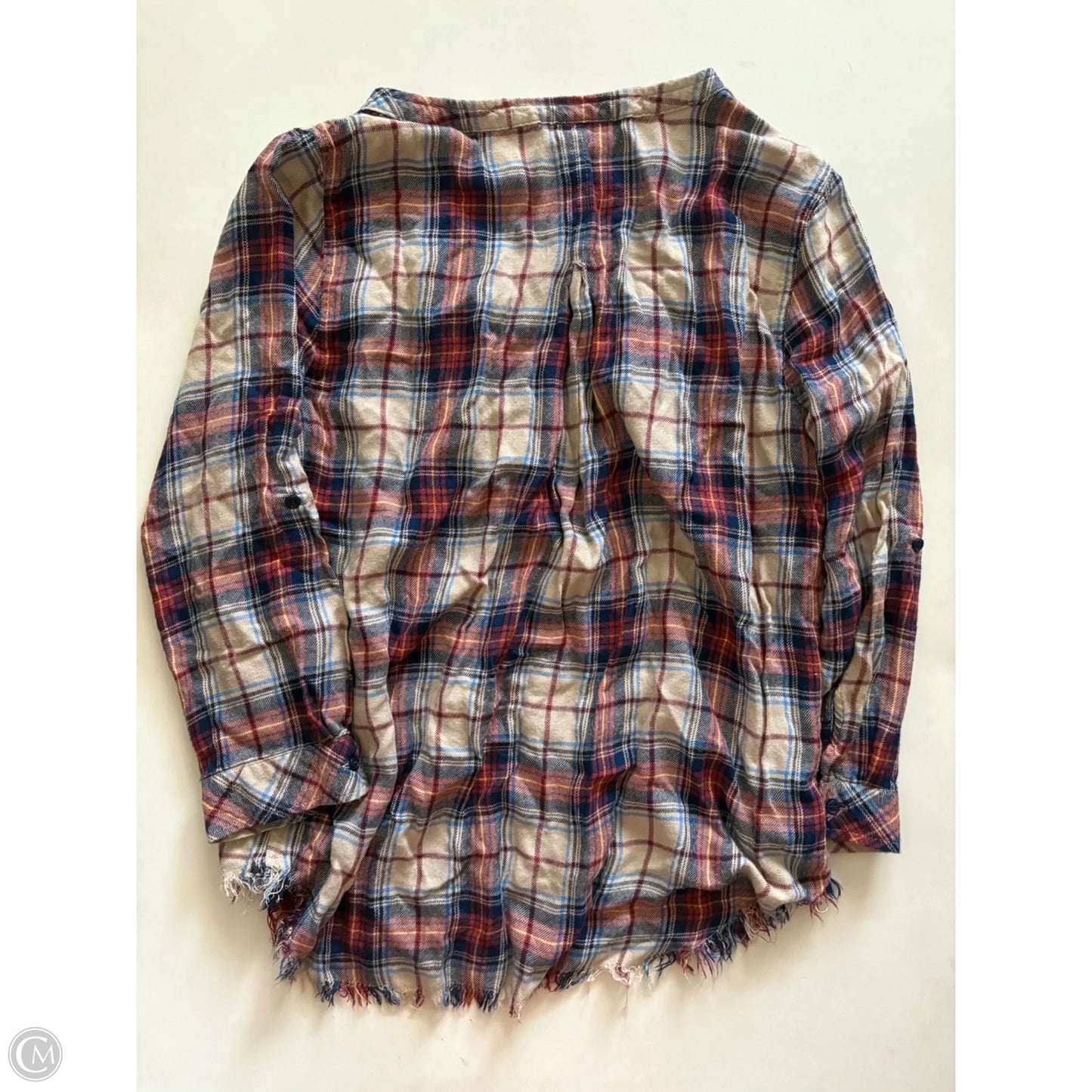 Top Long Sleeve By Hester Orchard In Plaid Pattern, Size: M