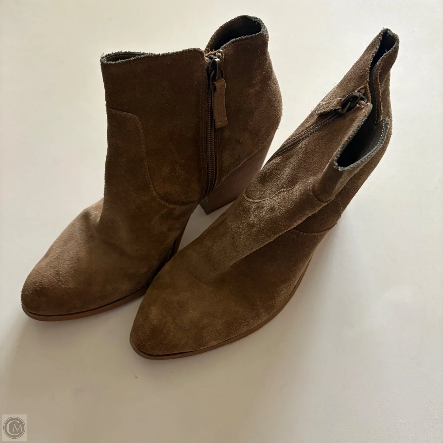 Boots Ankle Heels By Treasure And Bond In Brown, Size: 8.5