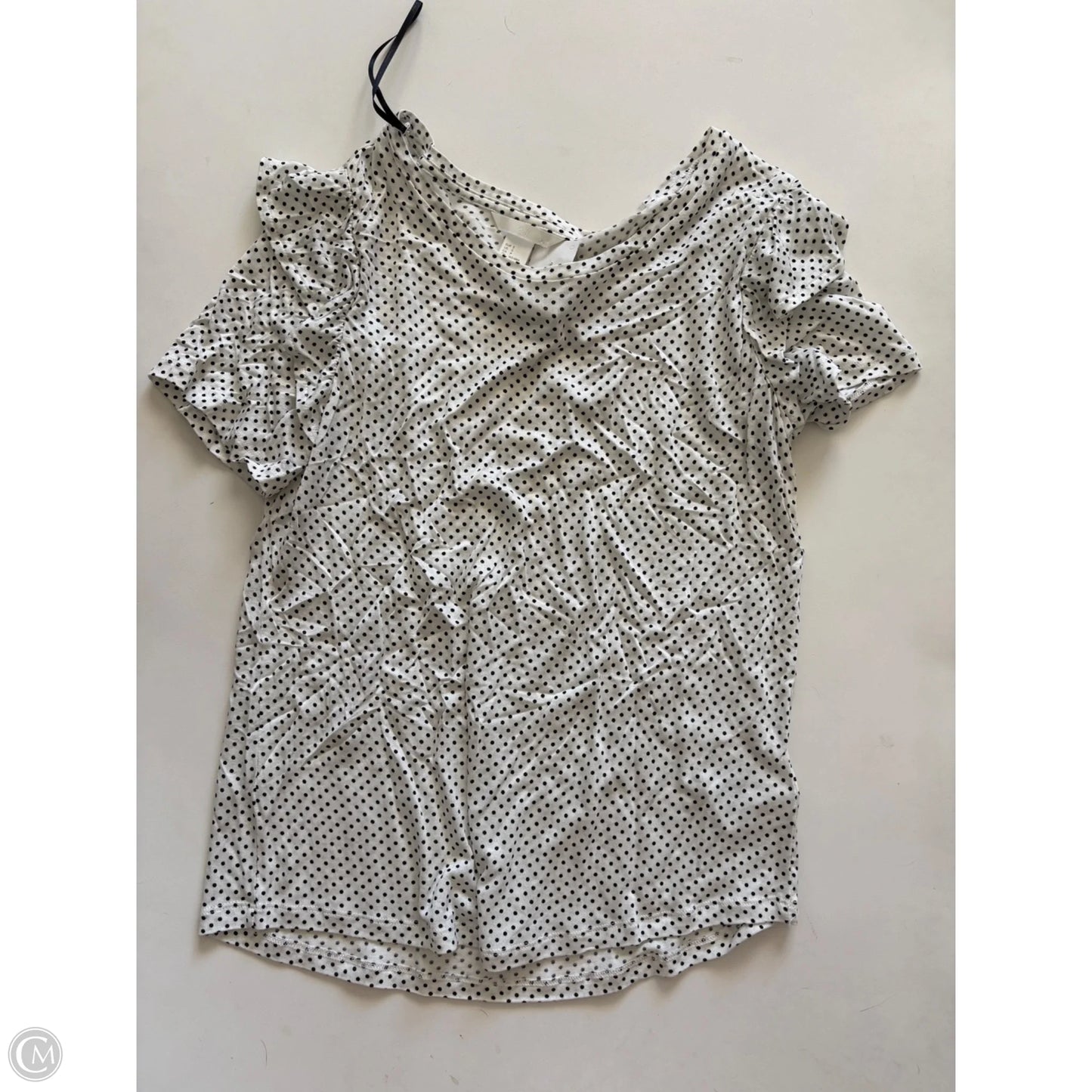 Blouse Short Sleeve By H&m In Polkadot Pattern