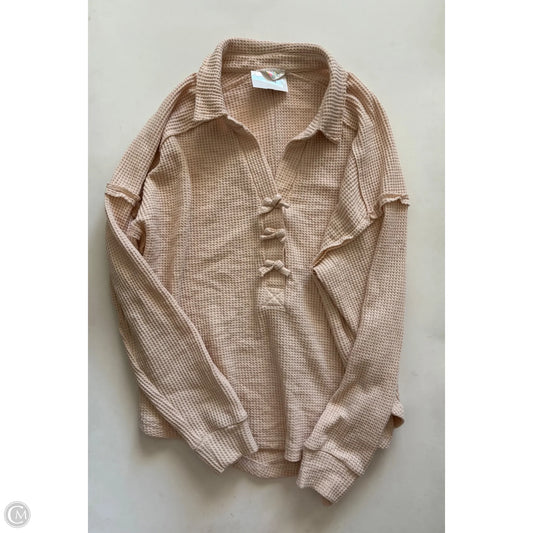 Top Long Sleeve By Fantasic In Cream, Size: L