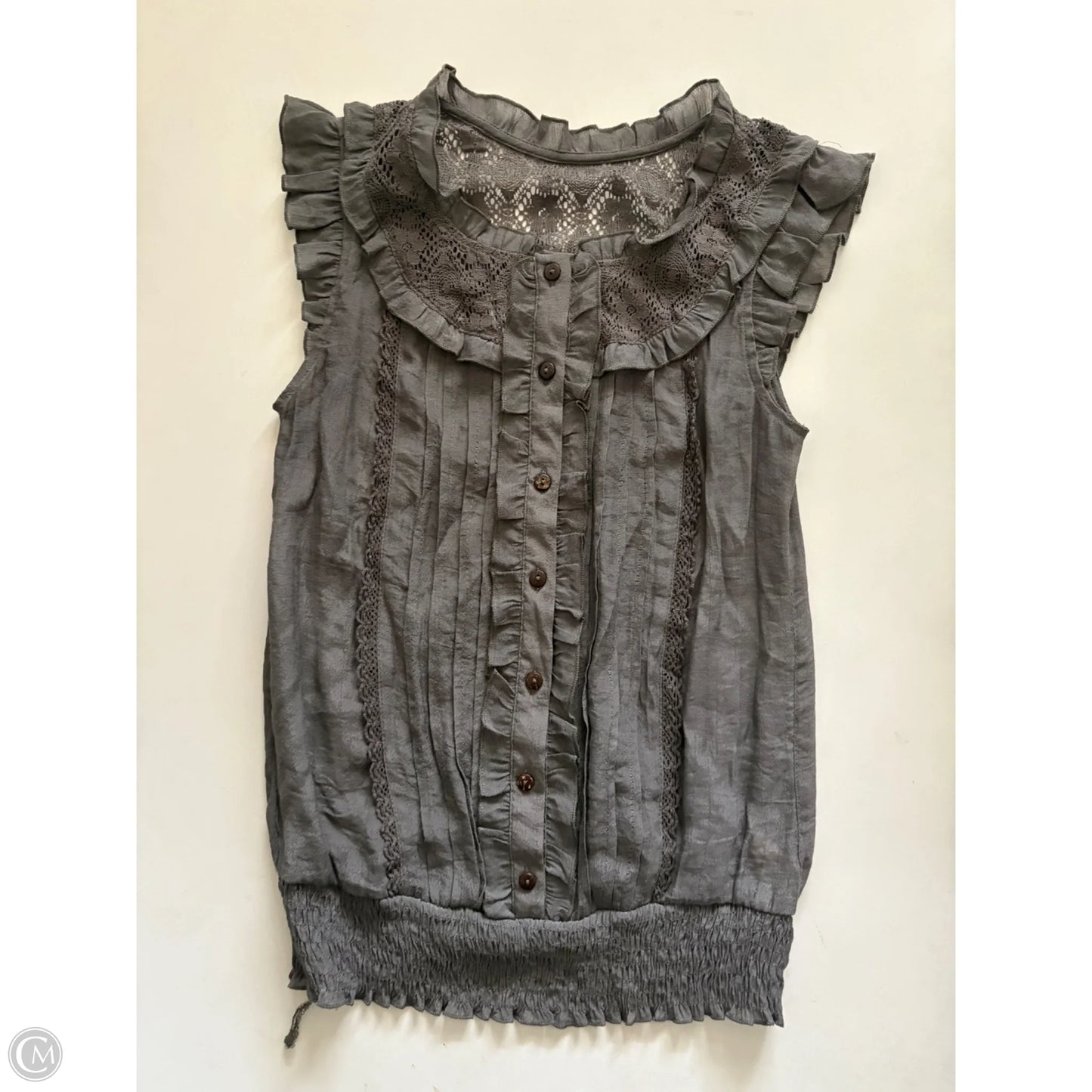 Top Short Sleeve By Mine In Grey, Size: S