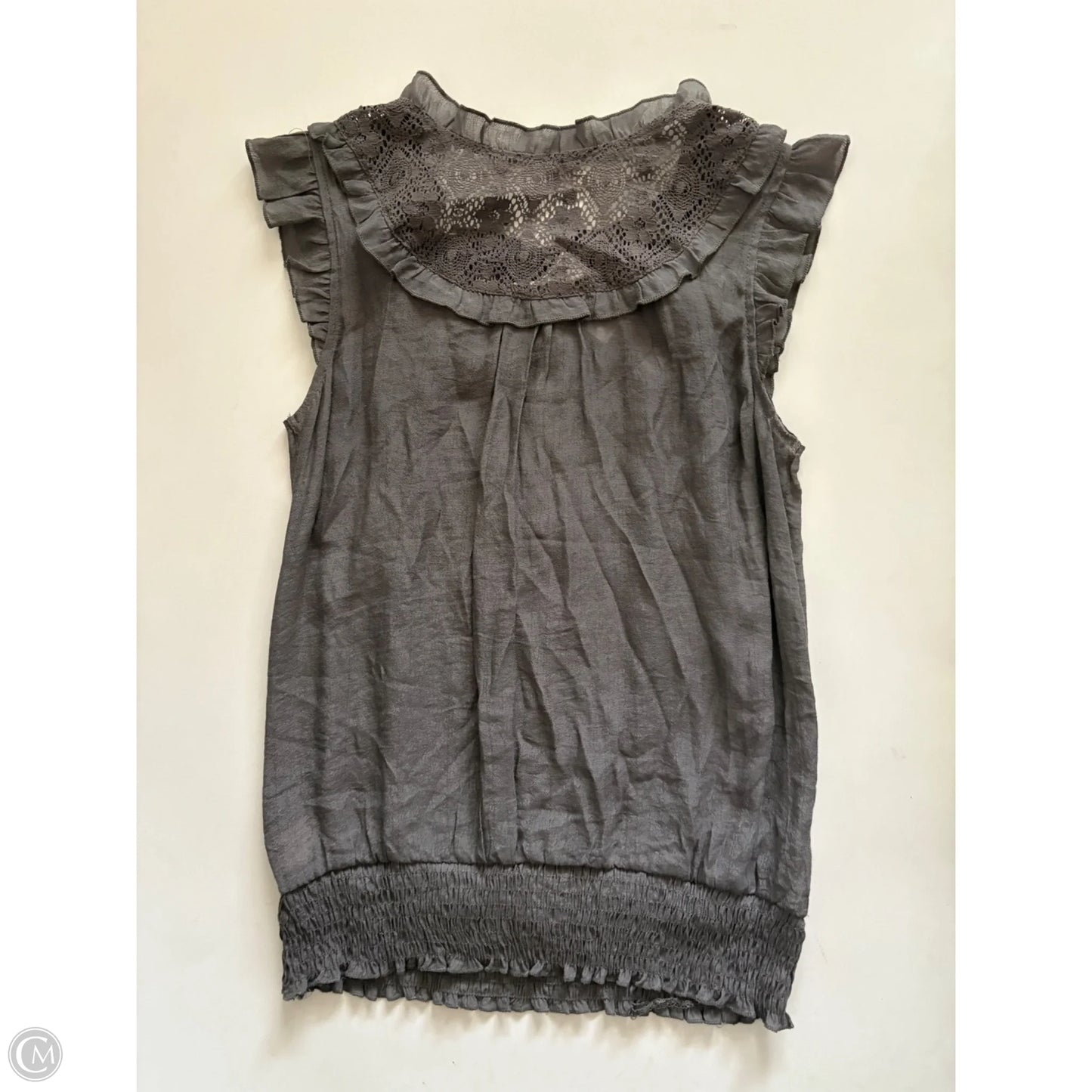 Top Short Sleeve By Mine In Grey, Size: S