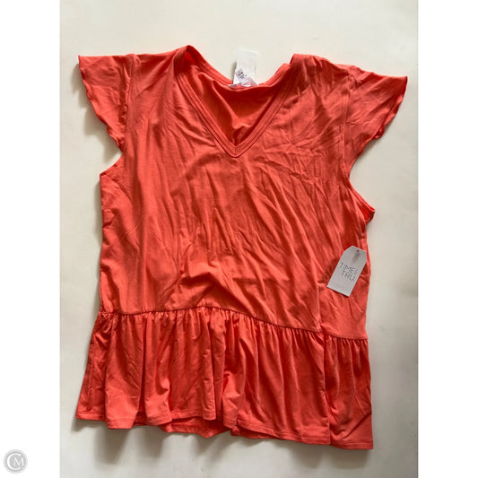 Top Short Sleeve By Time And Tru In Orange, Size: L