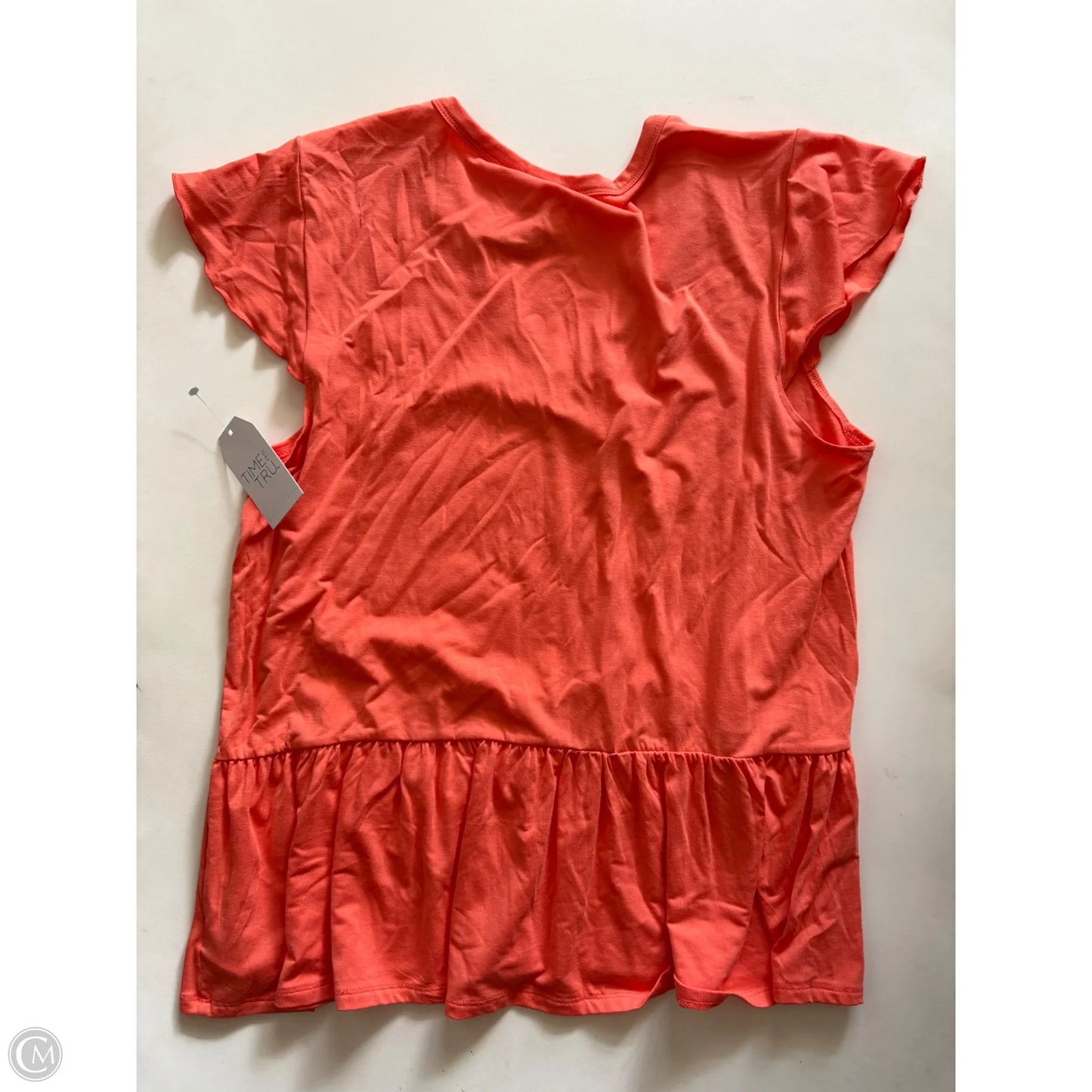 Top Short Sleeve By Time And Tru In Orange, Size: L