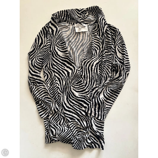 Blouse Long Sleeve By Chaus In Animal Print, Size: L