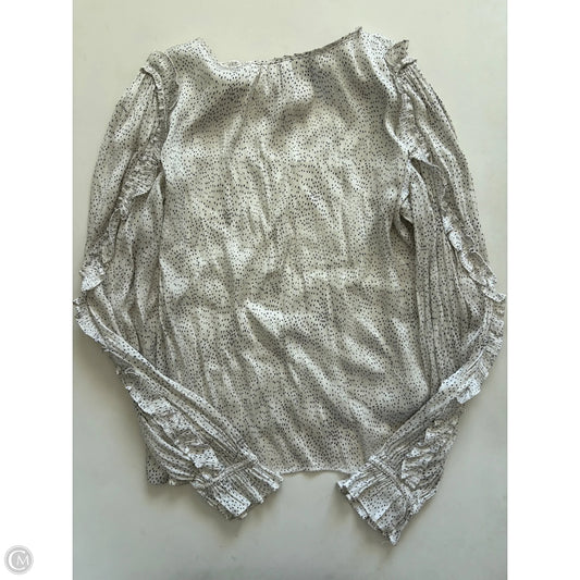 Blouse Long Sleeve By Loft In Polkadot Pattern, Size: S
