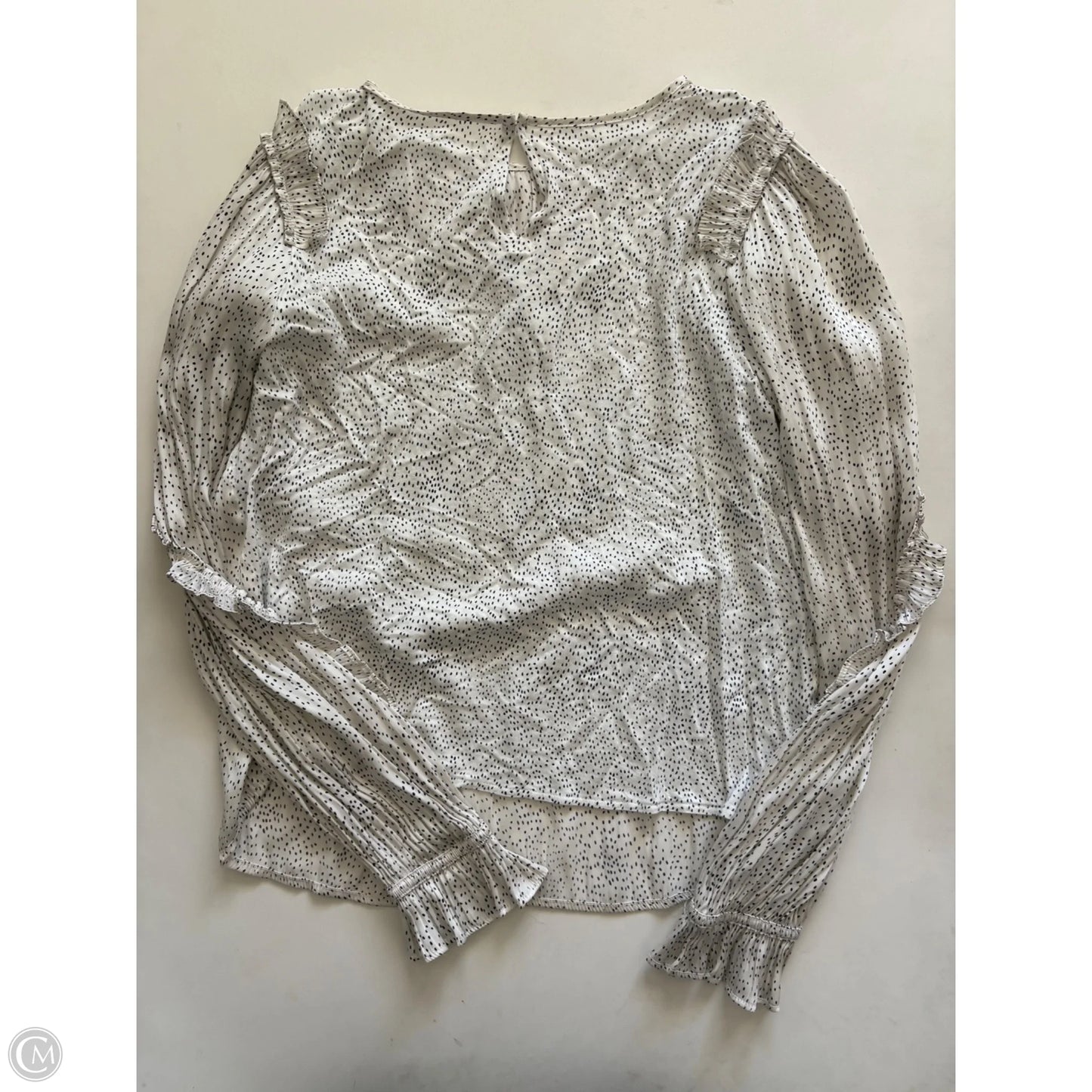 Blouse Long Sleeve By Loft In Polkadot Pattern, Size: S