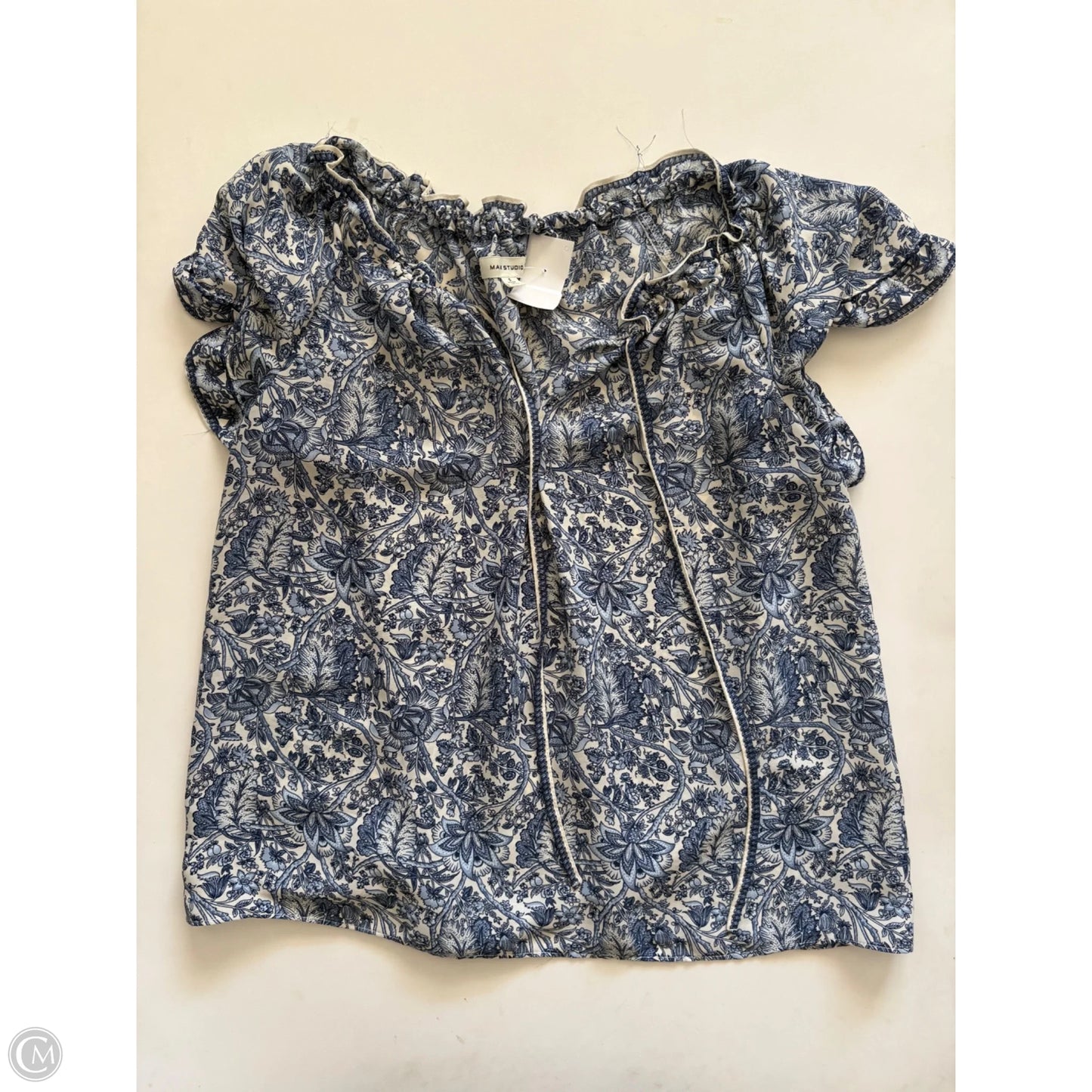 Blouse Short Sleeve By Max Studio In Blue, Size: S