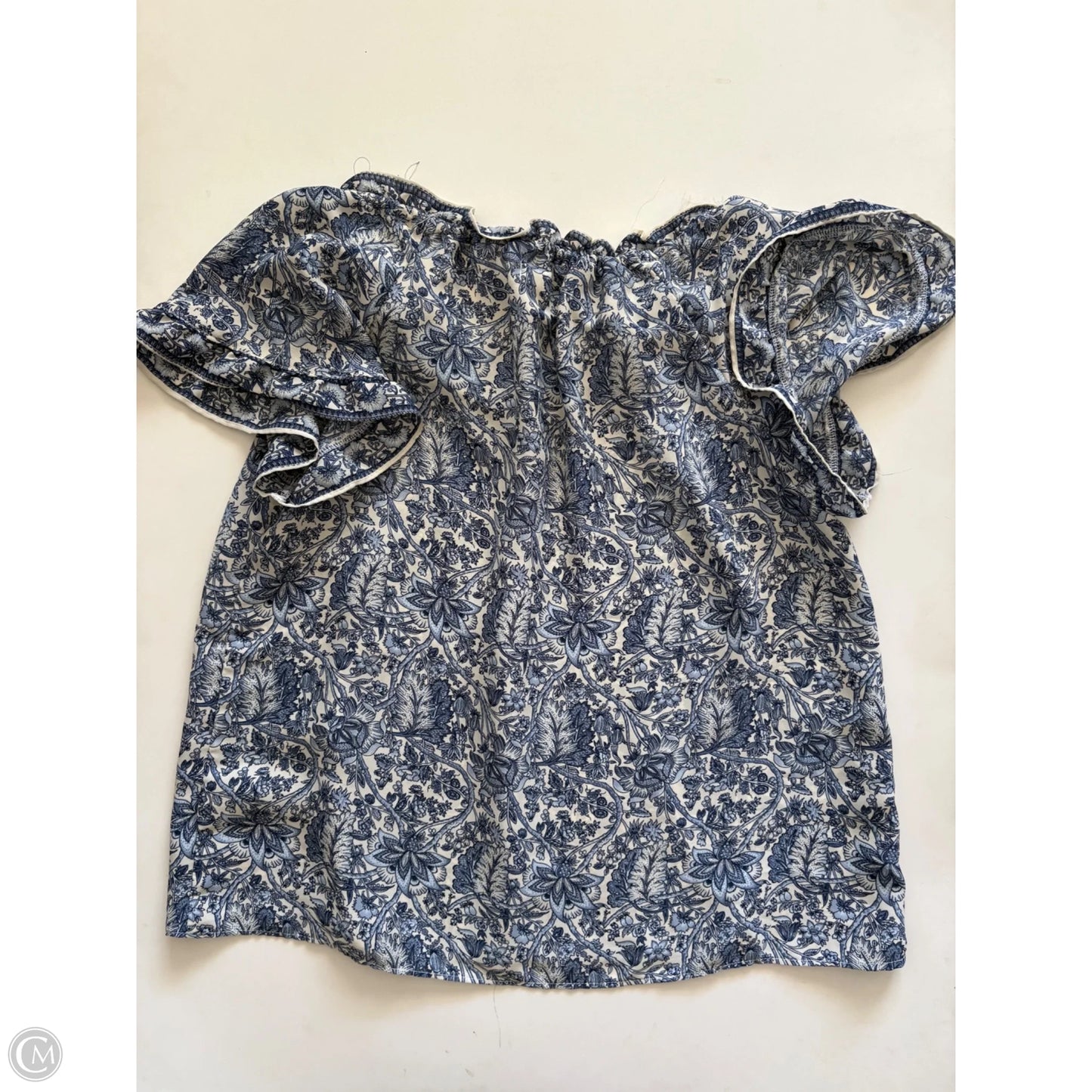 Blouse Short Sleeve By Max Studio In Blue, Size: S