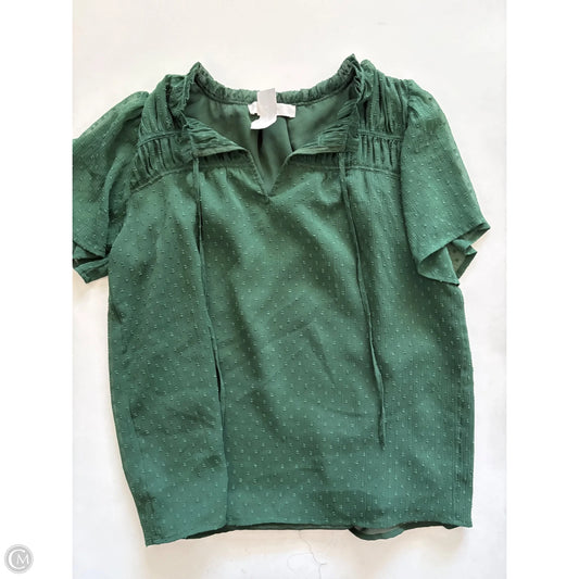 Blouse Short Sleeve By Loft In Green, Size: S