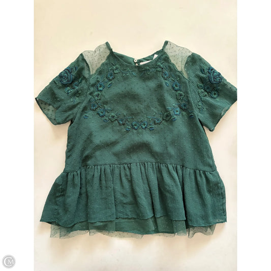 Blouse Short Sleeve By Zara In Green, Size: S