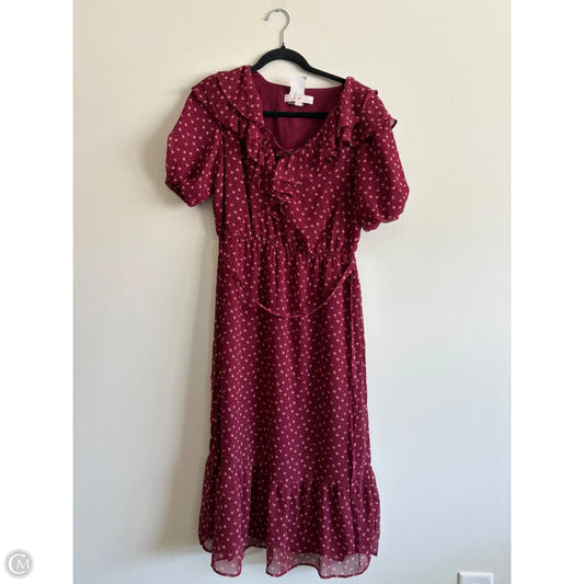 Dress Casual Maxi By Loft In Maroon, Size: Sp
