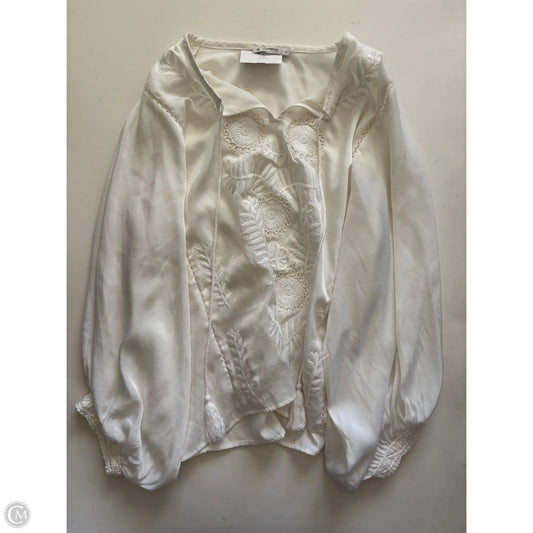 Blouse Long Sleeve By Clothes Mentor In White, Size: Xs