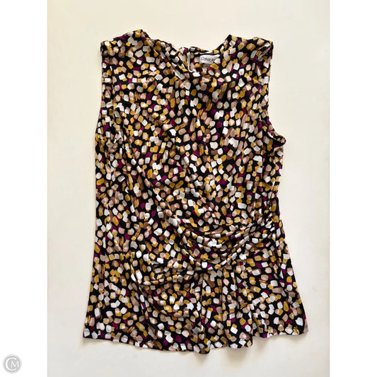 Blouse Sleeveless By Calvin Klein In Multi-colored, Size: M