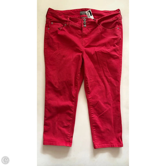 Jeans Cropped By Torrid In Red, Size: 18