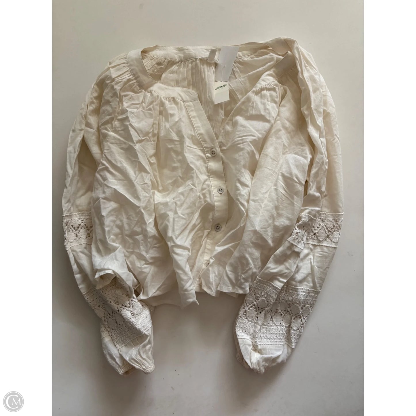 Top Long Sleeve By Aerie In Cream, Size: S